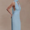 Nadine Halter Chiffon Maxi Dress – Blue
