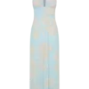 Nadine Halter Scarf Chiffon Maxi Dress – Blue Floral Print