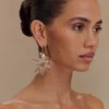 Naomi Acrylic Flower Earring – Gold