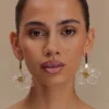 Naomi Acrylic Flower Earring – Gold
