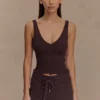 Natalya Ribbed Knit Cami Top – Dark Chocolate Natalya Ribbed Knit Cami Top – Dark Chocolate
