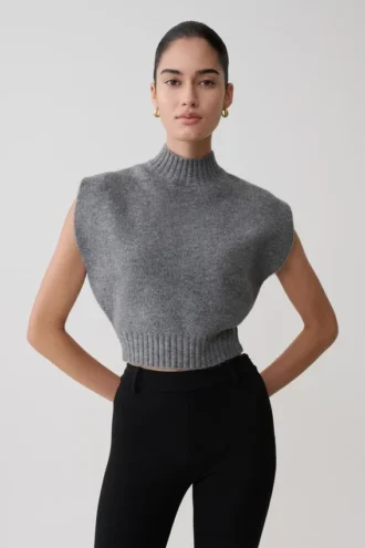 Niko Knit Oversized Top – Charcoal