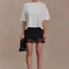 Nina Lace And Satin Mini Skirt – Black