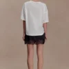 Nina Lace And Satin Mini Skirt – Black