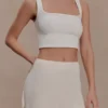Nina Lace And Satin Mini Skirt – Ivory