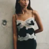 Nina Satin And Lace Camisole – Black/Ivory Nina Satin And Lace Camisole – Black/Ivory