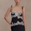 Nina Satin And Lace Camisole – Black/Ivory Nina Satin And Lace Camisole – Black/Ivory
