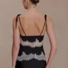 Nina Satin And Lace Camisole – Black/Ivory Nina Satin And Lace Camisole – Black/Ivory
