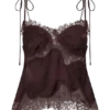 Nina Satin And Lace Camisole – Chocolate
