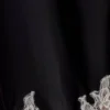 Nina Satin And Lace Maxi Skirt – Black/Ivory