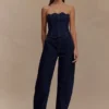 Oakley Strapless Scallop Denim Top – Indigo Blue Oakley Strapless Scallop Denim Top – Indigo Blue