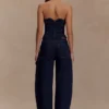 Oakley Strapless Scallop Denim Top – Indigo Blue Oakley Strapless Scallop Denim Top – Indigo Blue