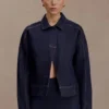 Olandria Oversized Jacket Top – Washed Indigo Blue Olandria Oversized Jacket Top – Washed Indigo Blue