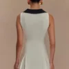 Oli Sleeveless Contrast Mini Dress – Ivory/Black Oli Sleeveless Contrast Mini Dress – Ivory/Black