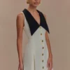 Oli Sleeveless Contrast Mini Dress – Ivory/Black Oli Sleeveless Contrast Mini Dress – Ivory/Black
