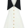 Oli Sleeveless Contrast Mini Dress – Ivory/Black Oli Sleeveless Contrast Mini Dress – Ivory/Black