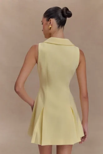 Oli Sleeveless Mini Dress – Lemon