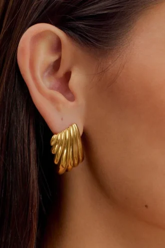 Olympia Textured Square Earrings – Gold