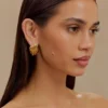 Olympia Textured Square Earrings – Gold