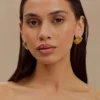 Olympia Textured Square Earrings – Gold