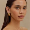 Olympia Textured Square Earrings – Gold