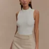Oona Turtle Neck Knit Top – Ivory