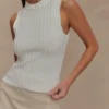 Oona Turtle Neck Knit Top – Ivory