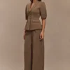 Faith Suiting Wide Leg Pant – Cacao Brown Faith Suiting Wide Leg Pant – Cacao Brown
