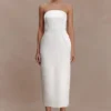 Ophelia Peplum Satin Maxi Dress – Ivory