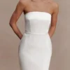 Ophelia Peplum Satin Maxi Dress – Ivory