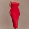 Ophelia Peplum Satin Maxi Dress – Red