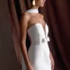 Orellia Strapless Suiting Mini Dress – Ivory Orellia Strapless Suiting Mini Dress – Ivory