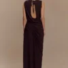 Oria Chiffon Maxi Dress – Cacao Brown