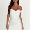Otillie Rose Halter Mini Dress – White
