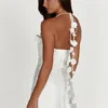 Otillie Rose Halter Mini Dress – White