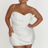 Otillie Rose Halter Mini Dress – White