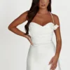 Otillie Rose Halter Mini Dress – White