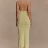 Ovina Halter Neck Knit Midi Dress – Lemon