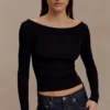 Paedyn Merino Wool Ribbed Long Sleeve Top – Black Paedyn Merino Wool Ribbed Long Sleeve Top – Black