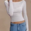 Paedyn Merino Wool Ribbed Long Sleeve Top – Ivory Paedyn Merino Wool Ribbed Long Sleeve Top – Ivory