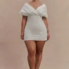 Pascale Off Shoulder Denim Mini Dress – White Pascale Off Shoulder Denim Mini Dress – White