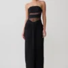 Paulina Cut Out Strapless Maxi Dress – Black