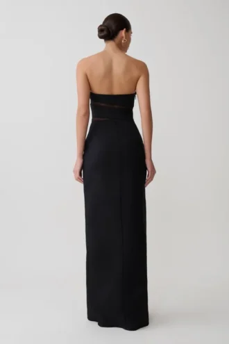 Paulina Cut Out Strapless Maxi Dress – Black