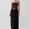 Paulina Cut Out Strapless Maxi Dress – Black