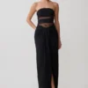 Paulina Cut Out Strapless Maxi Dress – Black