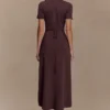 Pearson Short Sleeve Knit Midi Dress – Chocolate