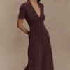 Pearson Short Sleeve Knit Midi Dress – Chocolate