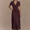 Pearson Short Sleeve Knit Midi Dress – Chocolate