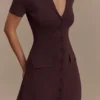 Pearson Short Sleeve Knit Midi Dress – Chocolate