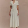Pearson Short Sleeve Knit Midi Dress – Ivory